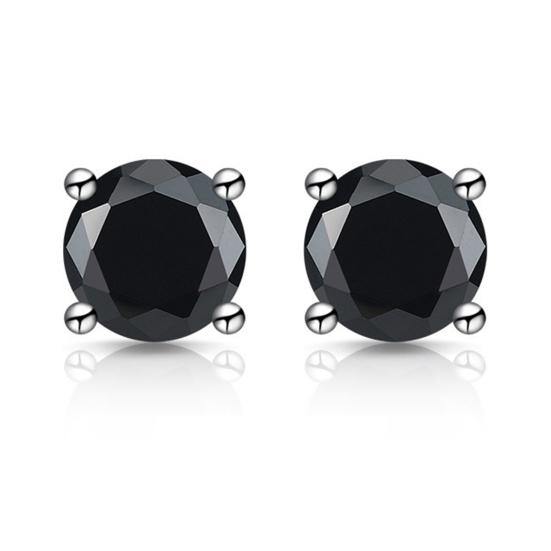 Zirconia Stud Earrings One Carat Main Stone Earrings Hypoallergenic Flat Back Earrings Comfortable Shiny Daily Wear Jewelry for Women Men