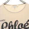 SEE BY CHLOE Logo Print Long Sleeve T-shirt 38 Beige Ron T Women Used