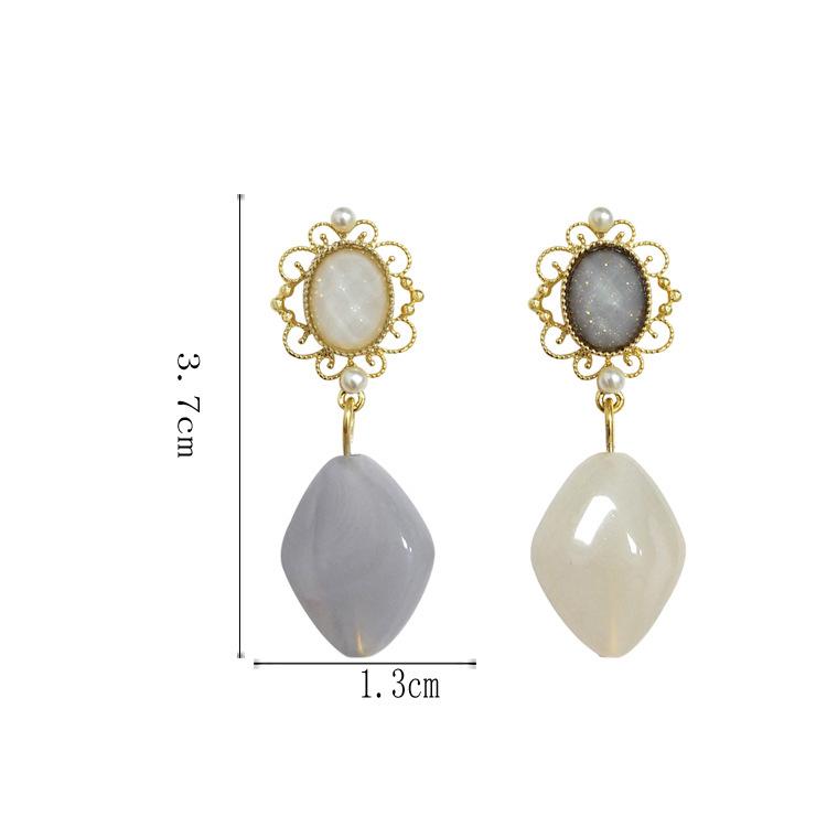 

Серьги-клипсы женские винтажные дворцовые каменные клипсы на серьгу без пирсинга барочные серо-белые капли воды каменные клипсы