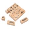 Juego de 22 Sellos de Goma de Madera Patrón de Planta Juego de Sellos de Madera Montados DIY para Manualidades Diarios de Letras Pintura Tipo 2