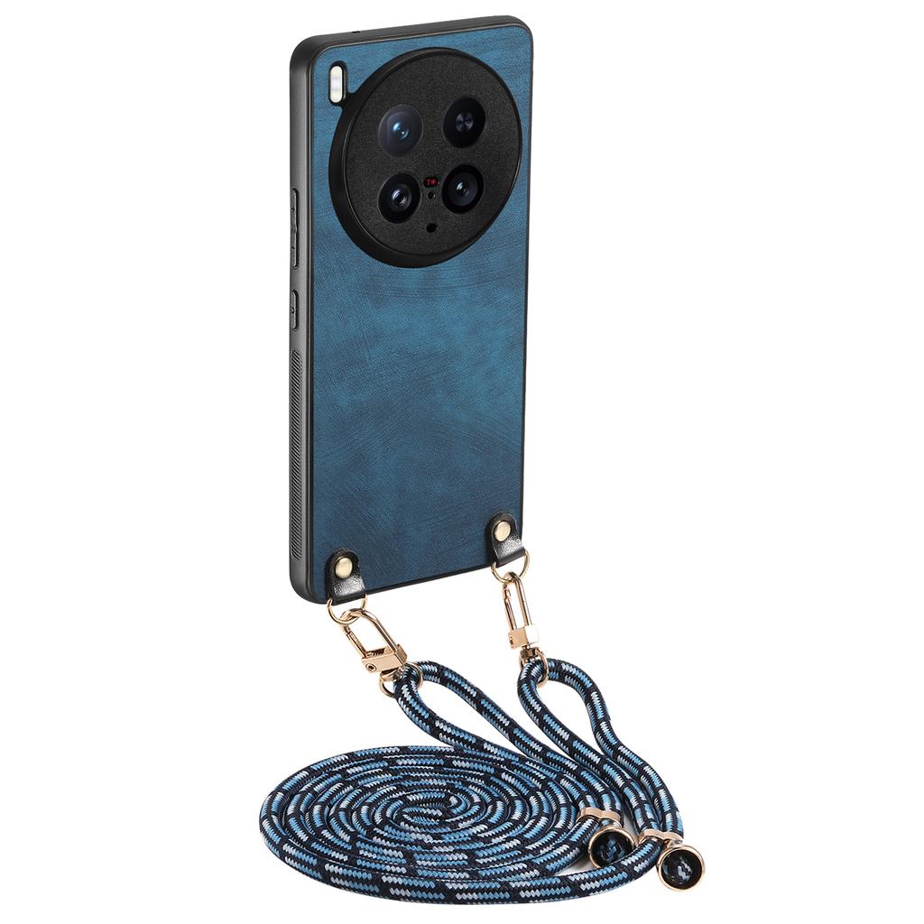 For Vivo X200 Ultra 5G Retro Leather Phone Back Cover with Adjustable Strap