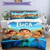 3 Piezas Luca Disney 1 Funda de Edredón + 2 Fundas de Almohada, Rellenos de Almohada No Incluidos, Lavable a Máquina, Uso en Todas las Estaciones, Habitaciones de Adolescentes y Adultos122