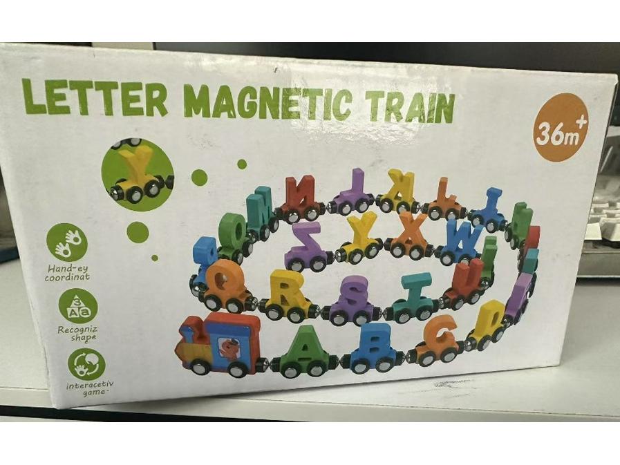 Magnetic Wooden Train Blocks: Educational Stacking Game for Kids