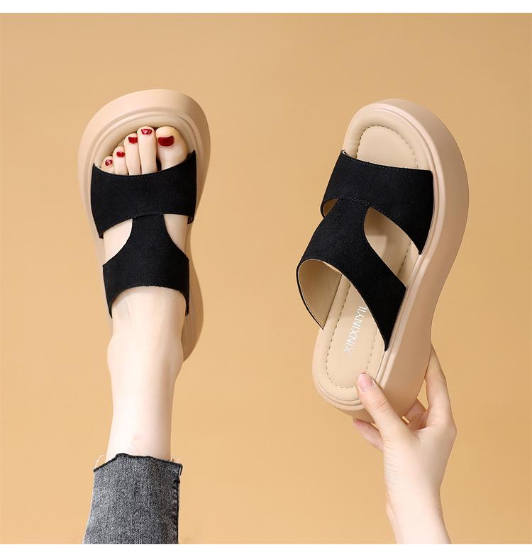 

Женские сандалии-слайды в корейском стиле на платформе с леопардовым принтом — ультрамягкие, легкие, универсальные и нескользящие, верхняя пляжная одежда 35