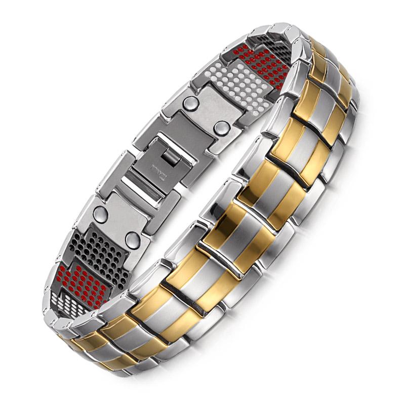 Fashion Jewelry Healing FIR Magnetic Bracelets Titanium Bio Energy Bracelet for Men Blood Pressure Accessory Wristband