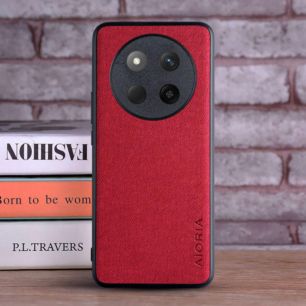 

Чехол для Honor X9c Smart funda Мягкий ТПУ Мастер Жесткая Текстильная Кожа Модный Чехол для Телефона Coqua для honor X9c Smart Case capa Honor X9c Smart красный