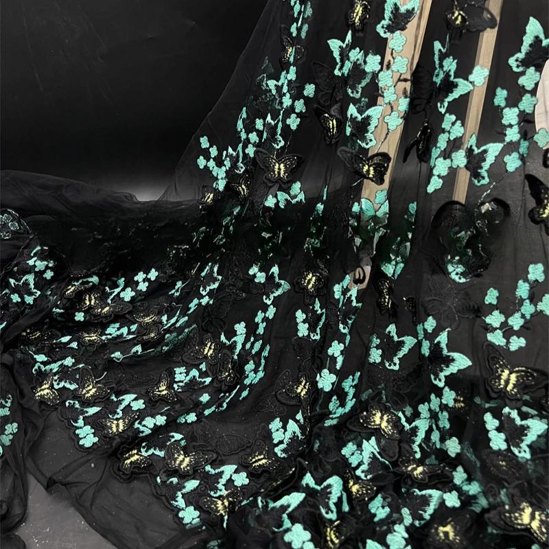 3D Hand-embroidered Cloth for Wedding Fabric Butterfly Embroidery Fabric DIY  for Dress Water-soluble Mesh Embroidery Lace