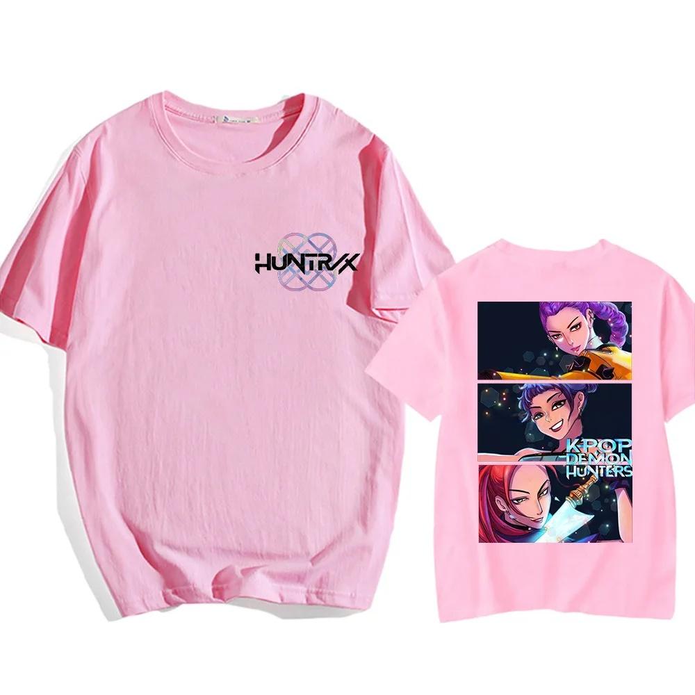 Loose Crew Neck Short Sleeve T-Shirt K Pop Demon Hunters Hunter Group Print Base Layer Top