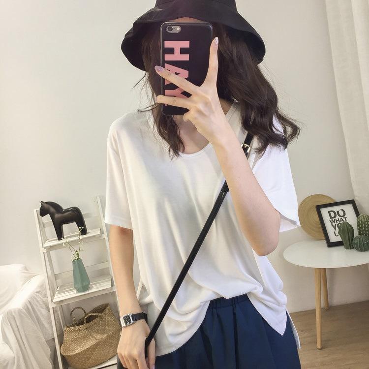 Summer New Loose Short-sleeved Women's T-shirt Trendy V-neck Student Top Female Internet Celebrities Looking Thin