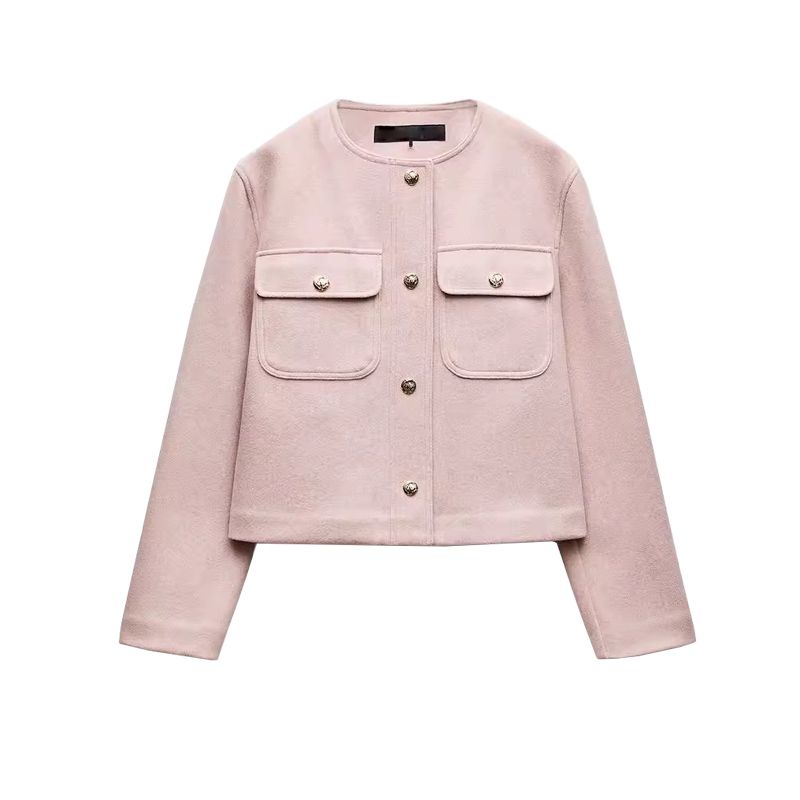

Spring New Women clothes Daily Commuting Versatile Casual Loose round Neck Long sleeve Jacket 8851170 Pink L