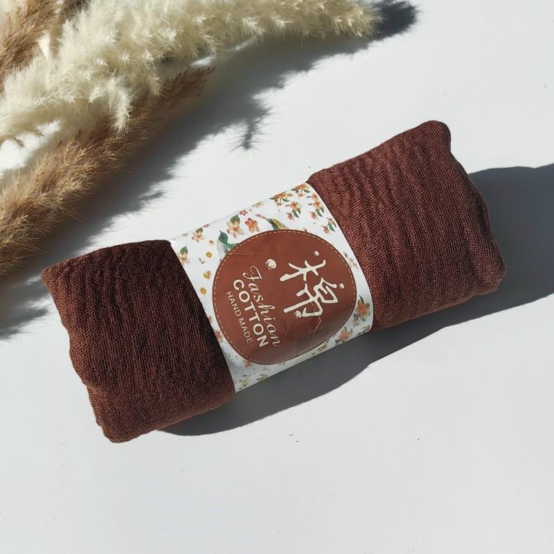 62-122 Colors Crinkle Cotton Underscarf Pleated Pompom Plain Hijab With Tassels Islamic Turban Warp