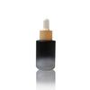 30ML Matte Frosted Black Glass Liquid Essential Oil Perfume Bottle with Reagent Dropper and Wood Grain Cap Packing Bottles