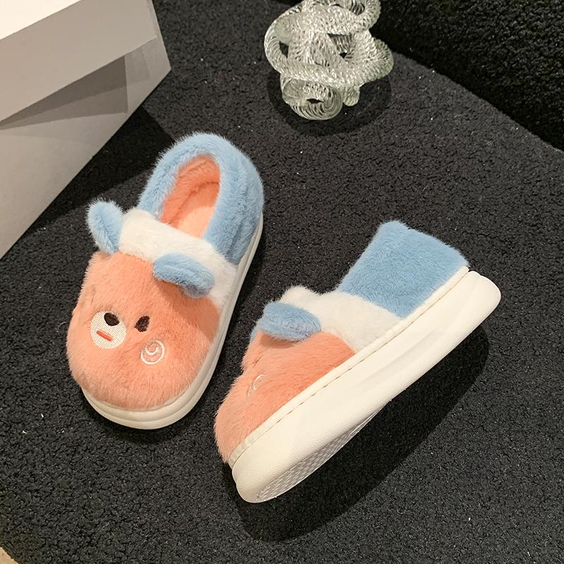 Children's cotton slippers autumn and winter new home indoor anti-skid warm cartoon boy and girl thickened cotton