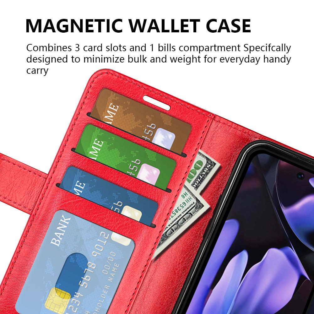 Husă tip portofel pentru Google Pixel 9a, Textură Crazy Horse, Stand, Husă de telefon din piele