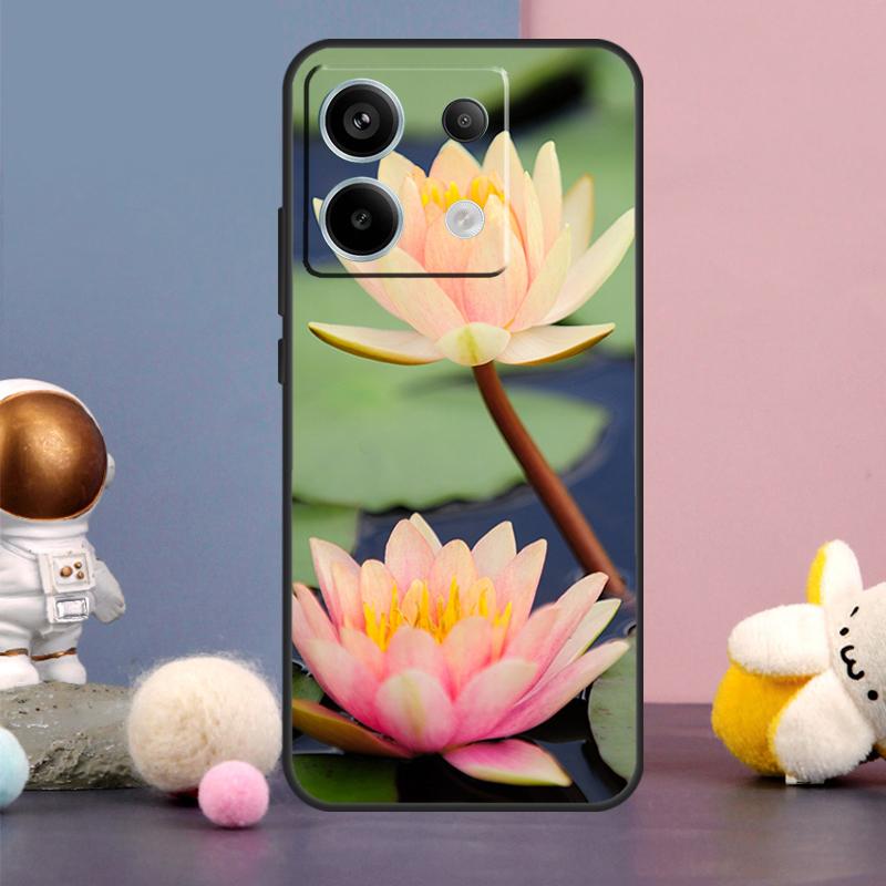 Flower Lotus Case For Xiaomi Redmi Note 14 9 10 11 12 13 15 Pro Plus Redmi 15 15C 10C 12C 13C 14C Cover