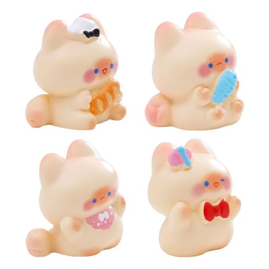 2 Pcs Miniature Cat Figurine Micro Resin Cat Statue Tiny Kitty Decoration for DIY Terrarium Crafts Cake Topper Fairy Garden Moss Landscape Decor