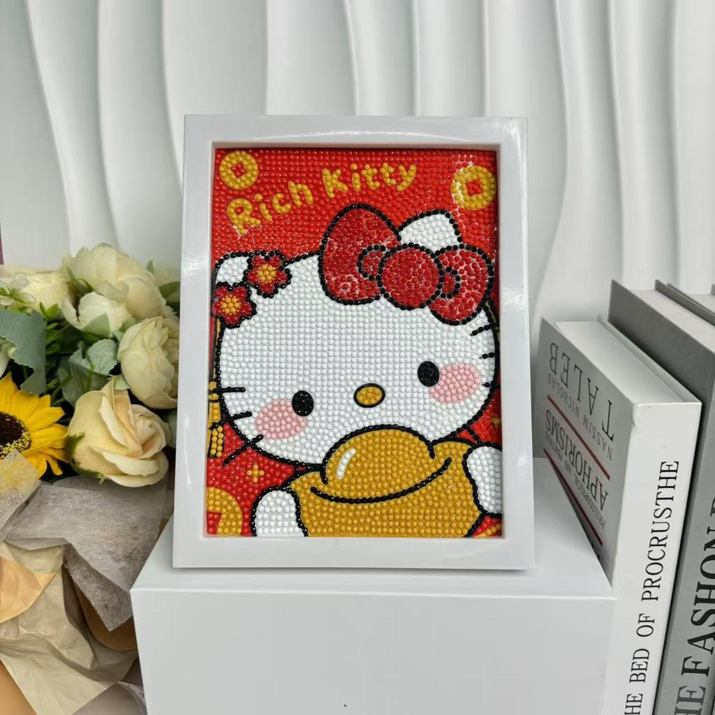 Children'S Diamond Painting Framed Handmade Diy Material Bag Sanrio Diamond Paste Painting Concentration Toy