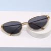 Trendy fashion flat glasses marine sunshade sunglasses small frame round face square face metal full frame glasses