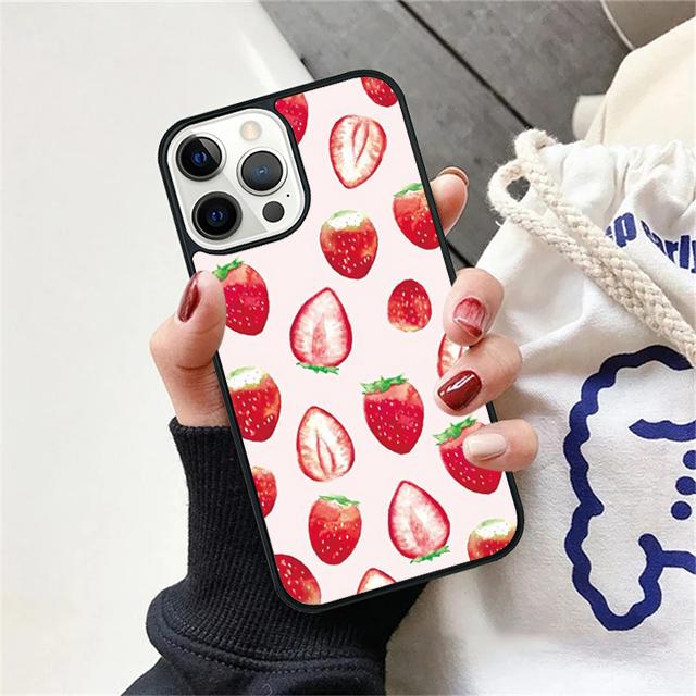 Pink Cherries Cherry Strawberry Cover For iPhone 17 Air 15 16 14 13 12 Pro Max 11 Pro Max Plus Phone Case Coque