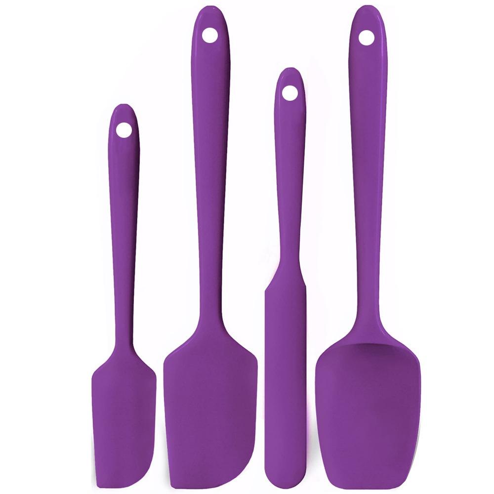 4PCS Heat Resistant Silicone Spatula Non-slip Kitchen Baking Tool Cooking Utensil Set Home Baking