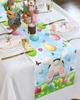 Easter Rabbit Eggs Butterfly Linen Table Runner Dresser Scarves Decor Spring Farmhouse Kitchen Table Runner Easter Decorations