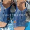 Shoes summer new sandals women's Velcro stitching hollow thick sole heel large size open toe casual