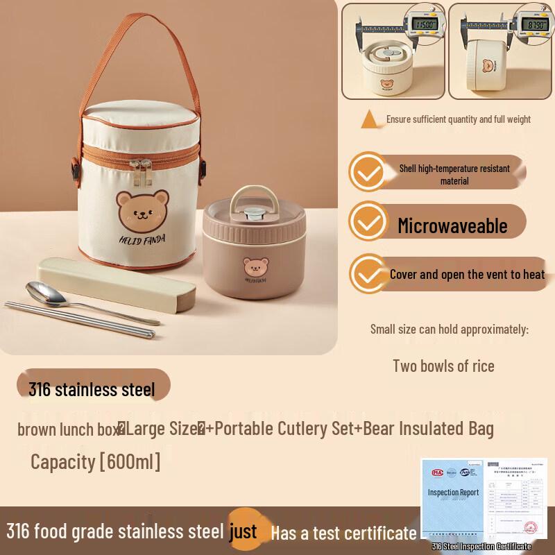 316 Stainless Steel Insulated Microwaveable Lunch Box