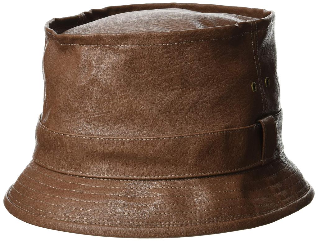 of Faux Leather Pork Pie Hat FL PORK PIE HAT Dark Brown Japan FREE [Sense Grace] (FREE Size)