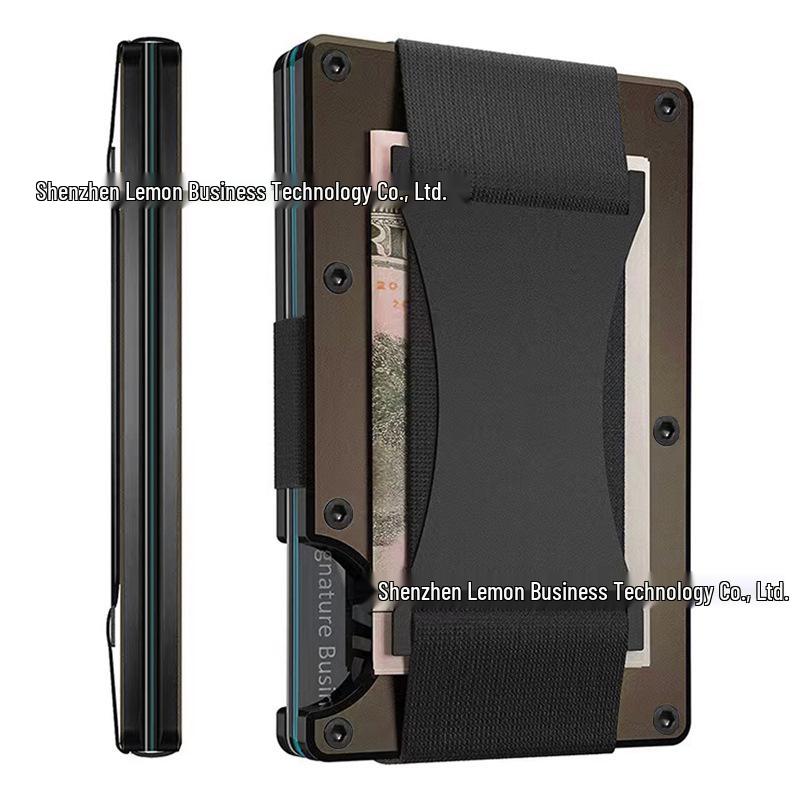 Hot Selling RFID Anti-theft Carbon Fiber Metal Card Holder Wallet with Money Clip