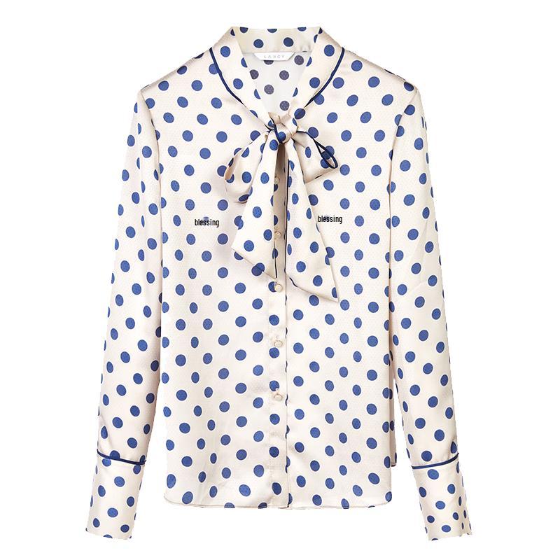 Langzi Retro Polka Dot Commuter Blouse