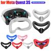 Silicone VR Face Cover with Anti-Leakage Nose Pad VR Silicone Mask Cover Protective Eye Pad for Meta Quest 3S VR Accessories