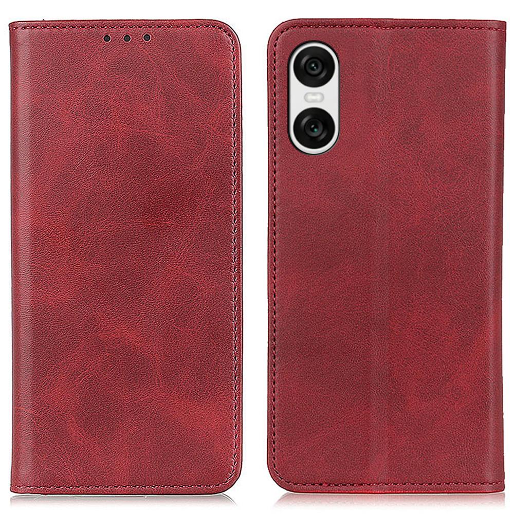For Sony Xperia 10 VI Protective Case Split Leather Magnetic Closing Wallet Phone Shell