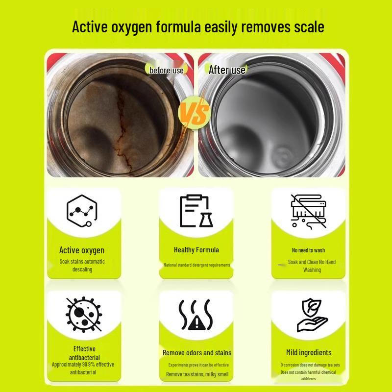 Aktivsauerstoff Entkalkungs Brausetablette - Reiniger in Lebensmittelqualität für Teeflecken und Tassen