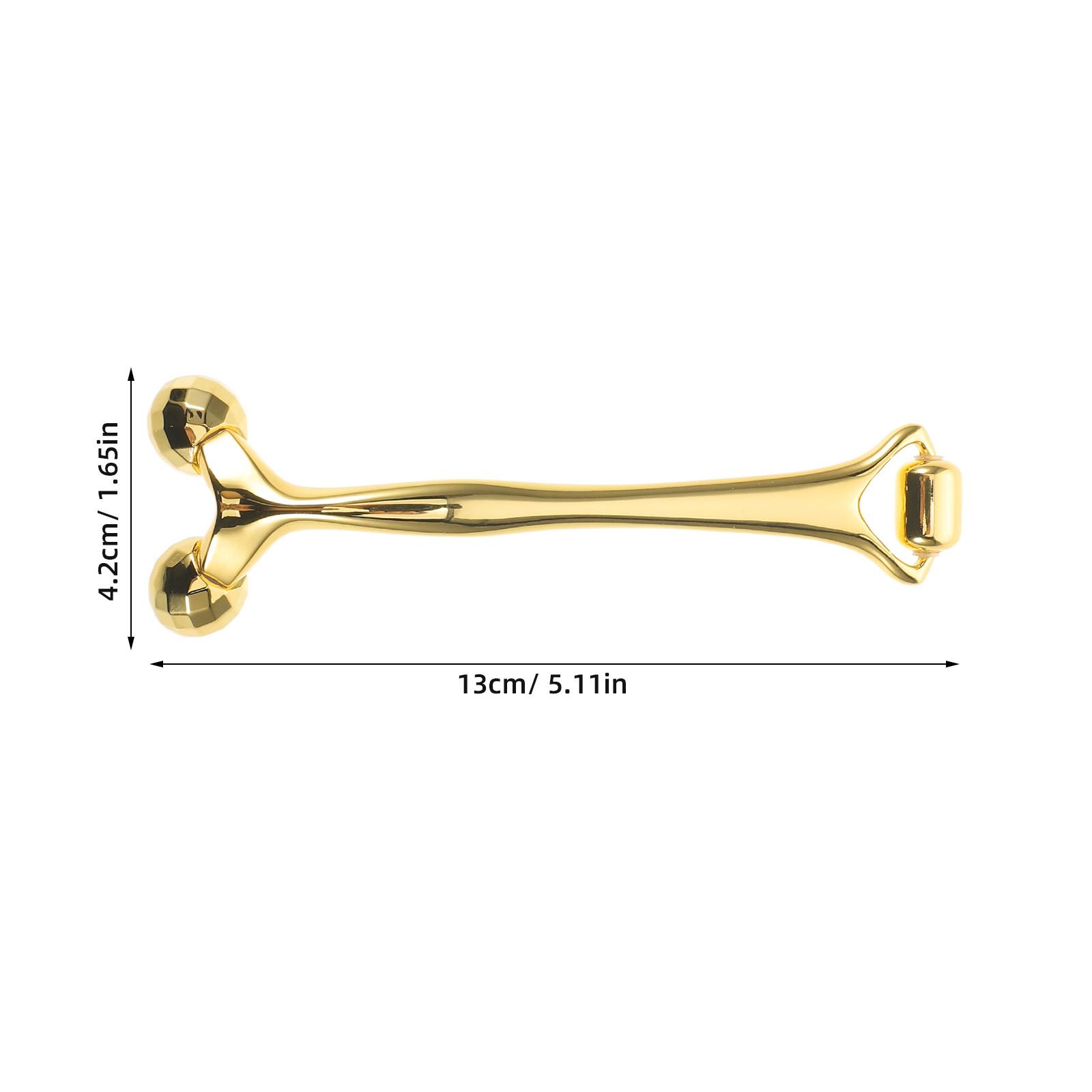 

Metal Dual-Ended Facial Roller Massager Silver Manual Face Neck Lifting Sculpting Tool for Enhanced Skin Care Absorption and