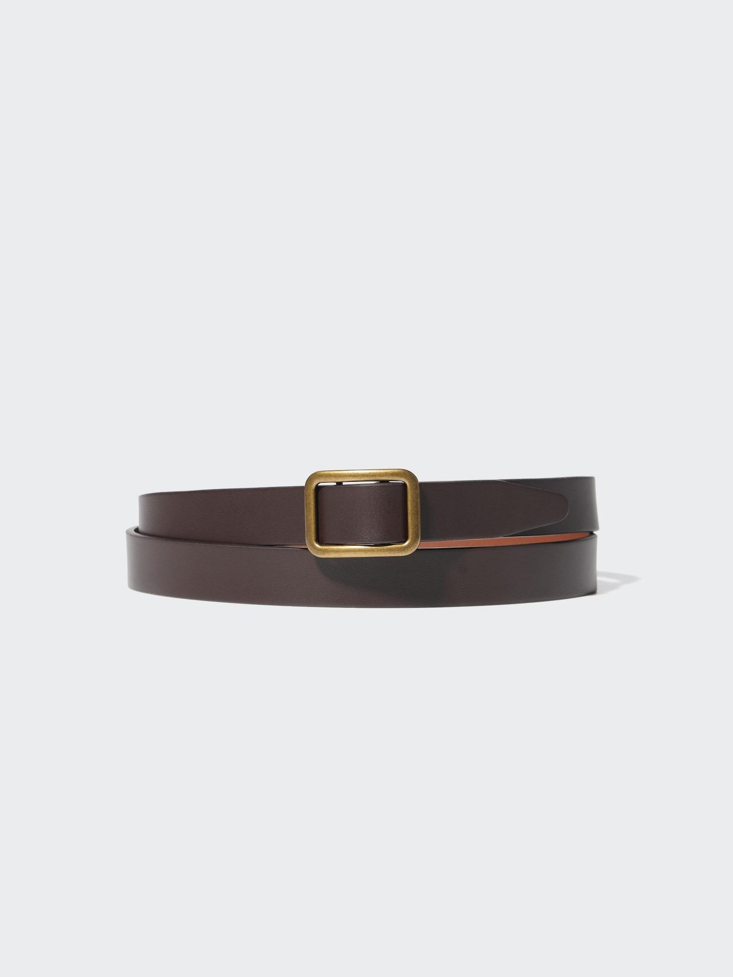

Uniqlo Japan Reversible Holeless Narrow Belt 39 DARK BROWN/L