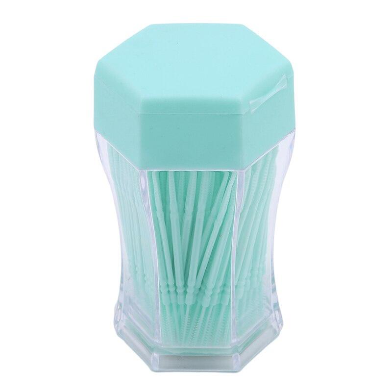 200pcs/set 6.2cm Soft Plastic Double Head Brush Toothpick Oral Care Interdental Brush Toothbrush