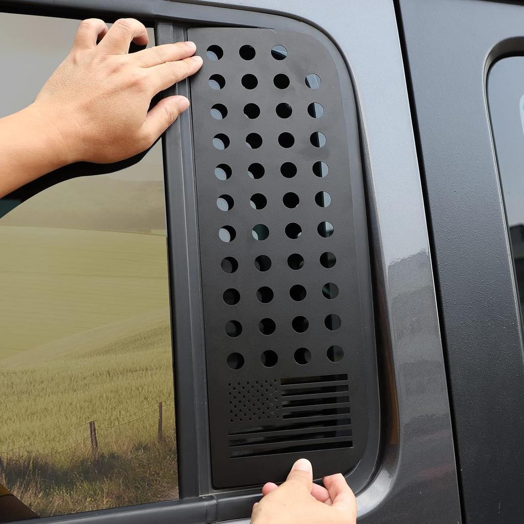 Rear Side Window Decals Trim Exterior Accessories for Jeep Wrangler JLU 4-Door & Gladiator JT 2018-2023, American Flag