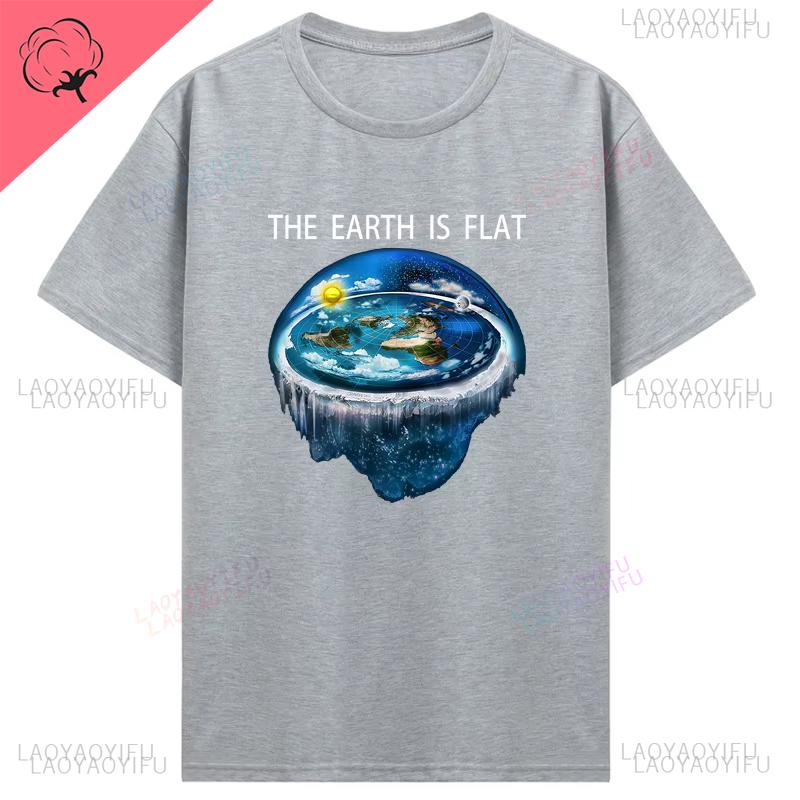 Hot Sale Fashion Flat Earth Oneck Tshirt Earth Is Firmament Sheol Conspiracy New World Printed Casual Tops Hipster Streetwear