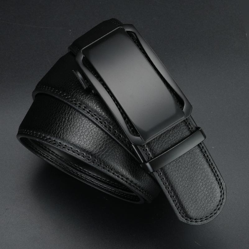 New Men's Genuine Leather Belt with Automatic Buckle Cowhide Belt