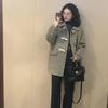 Short Wool Coat Women Winter Korean Style Horn Button Jacket High Quality Petite Outerwear