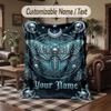 Gothic Theme Throw Blanket Custom Name Text Personalized Blanket Soft Cozy Blanket for Home Sofa Bed