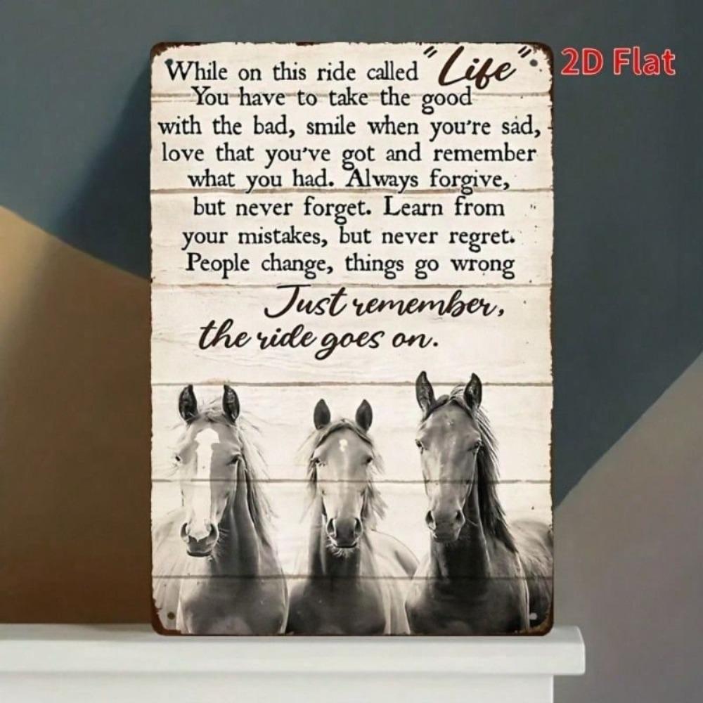 Vintage Horse Wall Art Metal Sign Barn Decor