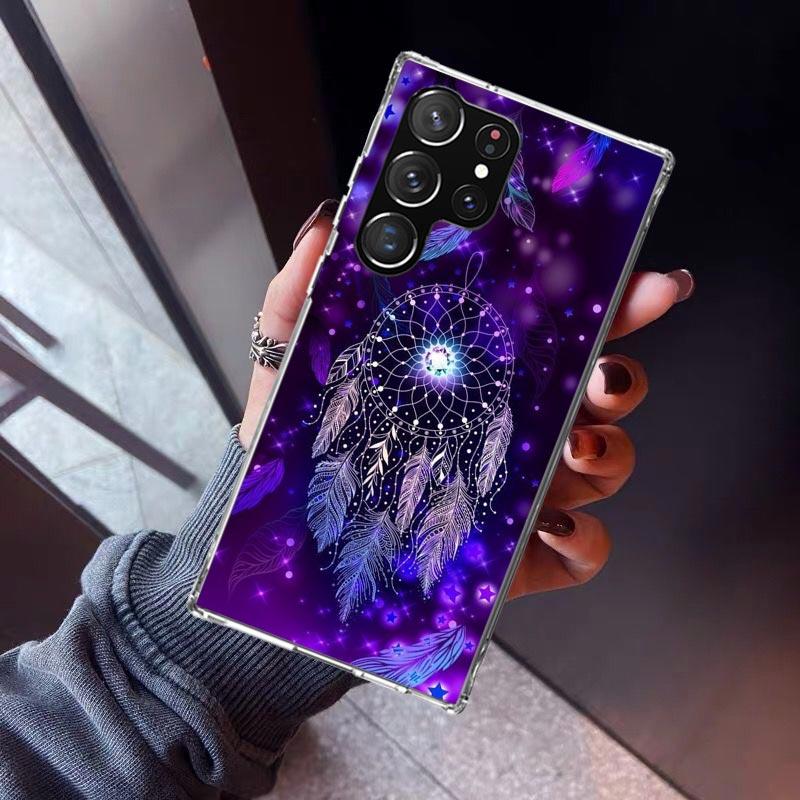 Retro Feather Dreamcatcher Phone Case For Samsung Galaxy S23 S24 S25 Edge S26 Ultra S22 + S21 Plus S20 FE Cover Silicone Print S