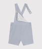 Petit Bateau Seersucker Short Overalls A09JT Size 36 95cm Blue/Off-White, Months,