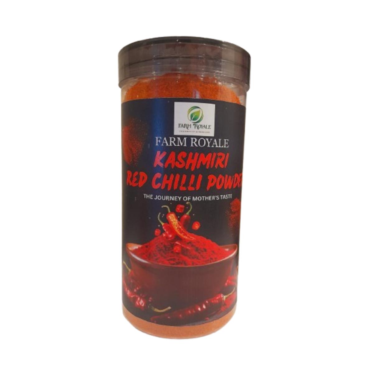 Farm Royale Kashmiri Red Chilli Powder 500g | Lal Mirch Powder | Rich Color Mild Heat | Natural & Farm Fresh