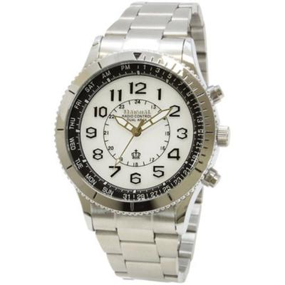J-AXIS Men's MR81-W (Analog Radio Sun Flame) Round Watch Silver Analog