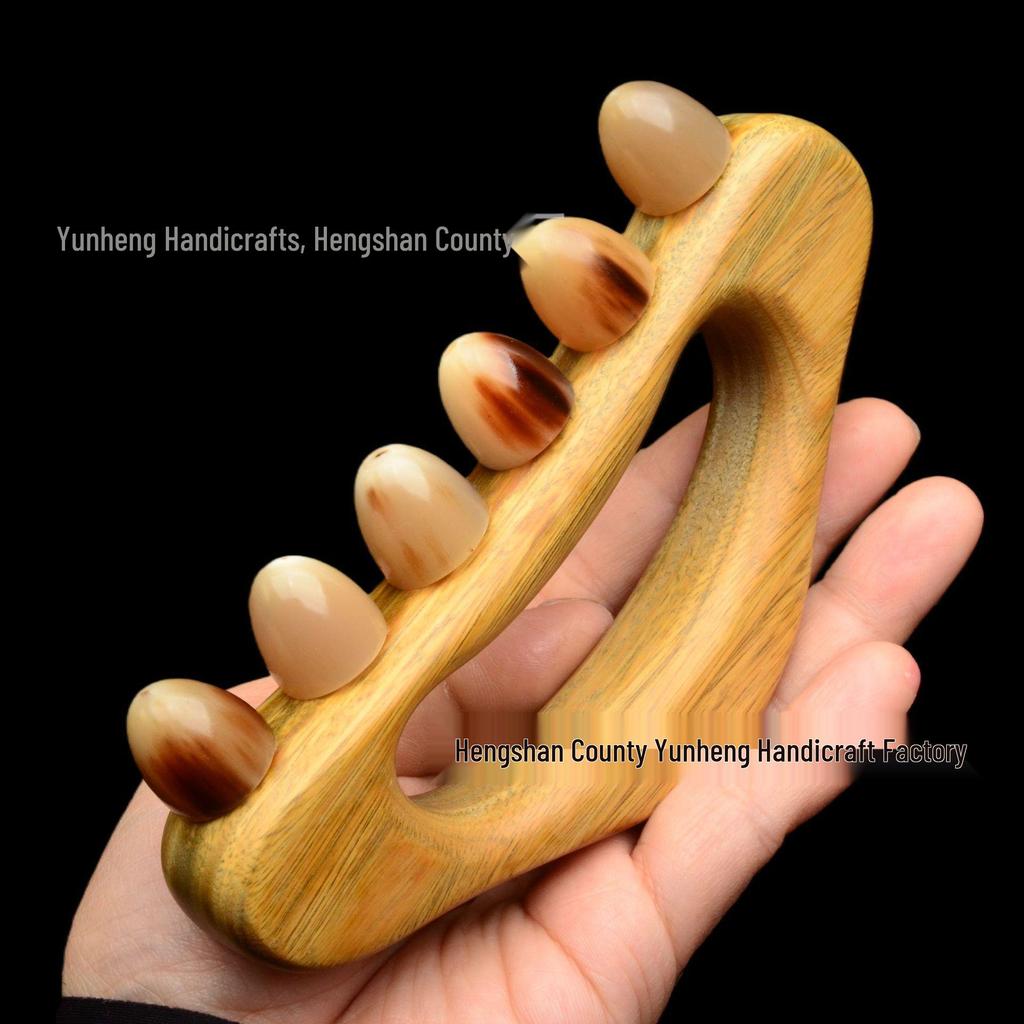 Green Sandalwood Meridian Massage Brush for Full Body Use