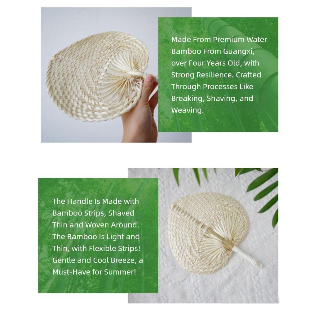 Lightweight Bamboo Fan Hand Weaving Summer Cooling Fan Guest Favors Palm Leaf Fan Summer Accessory