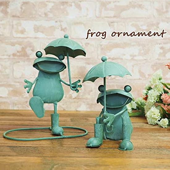 Murataya Sangyo Frosch sitzend mit 11 x 11 x 17 4875 Figur, Regenschirm, ca.. cm, Grün,