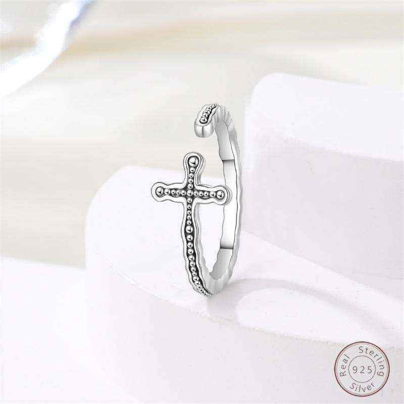 New 925 Silver Open Ring Hollow Rose Infinite Love Simple Ring Women Wedding Engagement Party Jewelry Gift